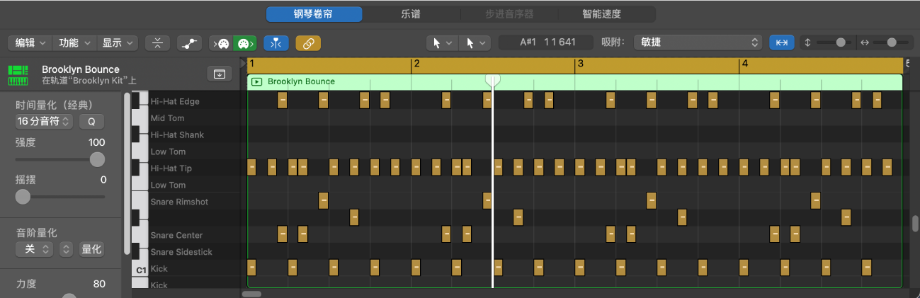 图。钢琴卷帘窗口,显示按键标签名称。