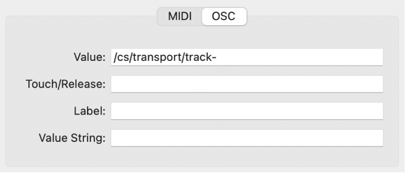 Figure. OSC Message Path parameters in expert view mode.