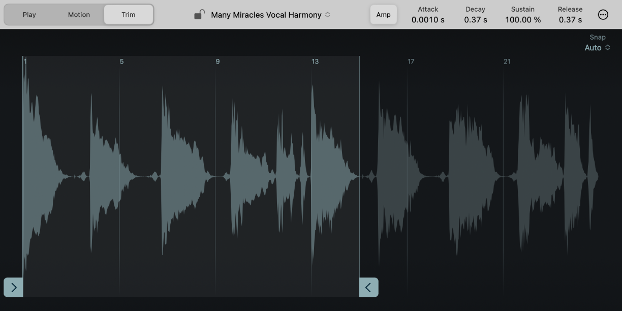 図。Sample Alchemyのトリムモード。