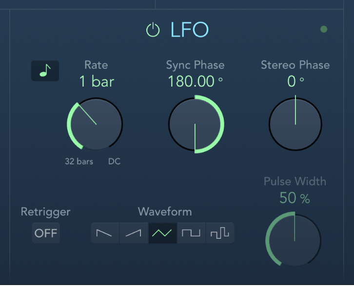 그림. LFO 파라미터.