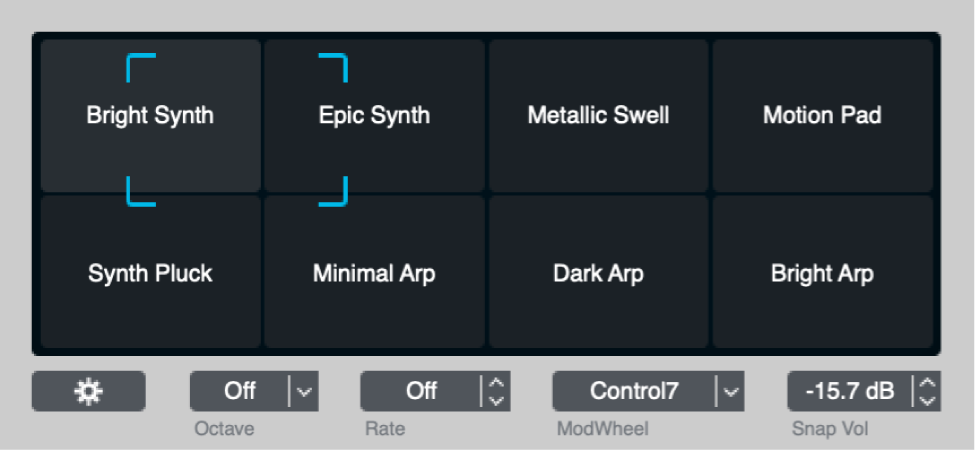 Figure. Pad Transform et autres commandes de performance.