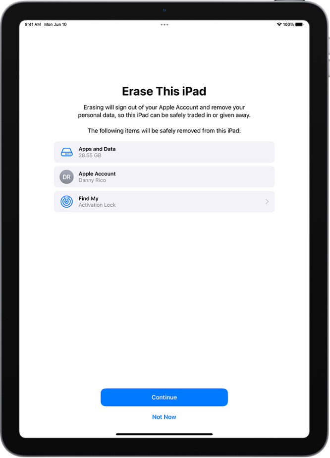 ଏହି iPad ସ୍କ୍ରୀନ୍କୁ ଇରେଜ୍ କରନ୍ତୁ।