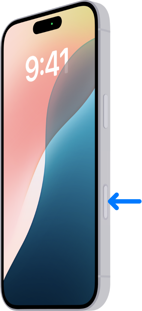 箭嘴指向 iPhone 側邊的「相機控制」之位置。