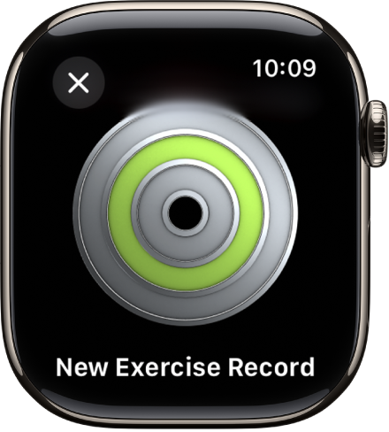 An award achievement showing on Apple Watch. Below the award is a description of the award. You can drag to rotate the award.