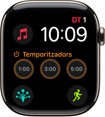 L’esfera Modular mostra la data i l’hora a la part superior dreta, així com sis complicacions: Terra a la part superior esquerra, Temporitzadors al mig i Entrenament, Brúixola i Estat mental a la part inferior.