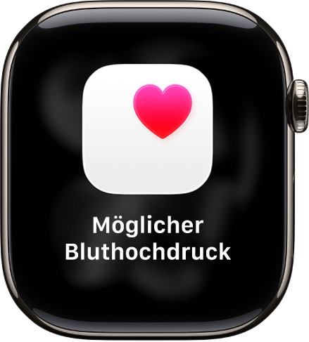 Ein Herzfrequenz-Hinweis, der möglichen Bluthochdruck anzeigt.