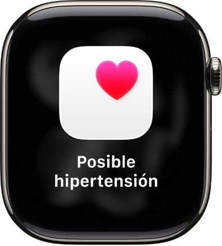 Una alerta de Frecuencia Cardiaca indicando una posible hipertensión.