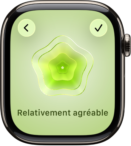 L’app Pleine conscience indiquant un état d’esprit.