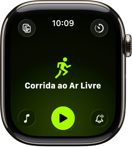 Tela do app Exercício mostrando o exercício Corrida ao Ar Livre.