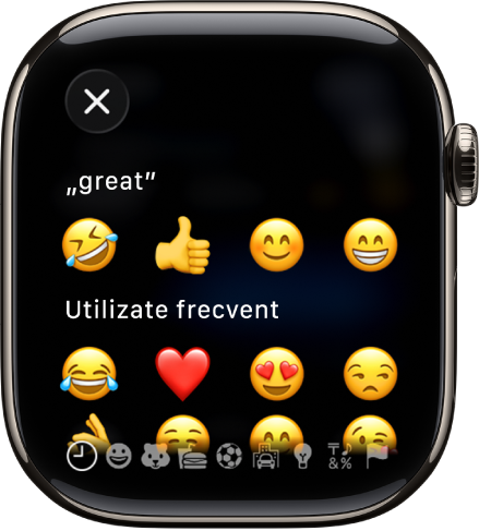 Ecranul câmp de text afișând un emoji.