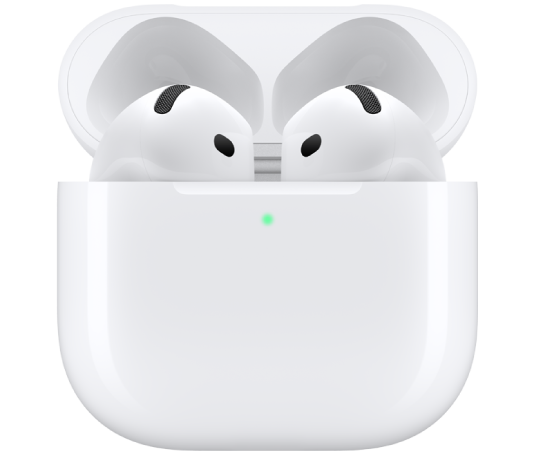 AirPods 4 no estojo de carga.