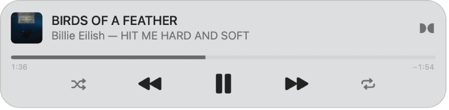 MiniPlayer Nhạc nhỏ hơn, chỉ hiển thị các điều khiển (và không hiển thị hình minh họa album).