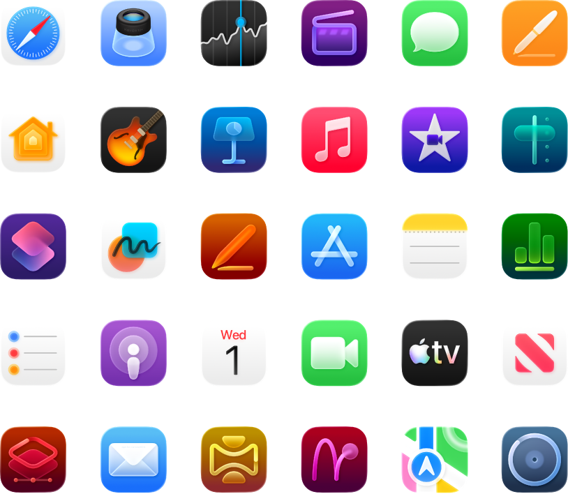 Symbole der mit deinem MacBook Neo gelieferten Apps