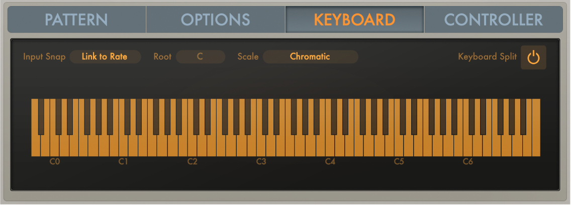 Figure. Arpeggiator Keyboard parameters.