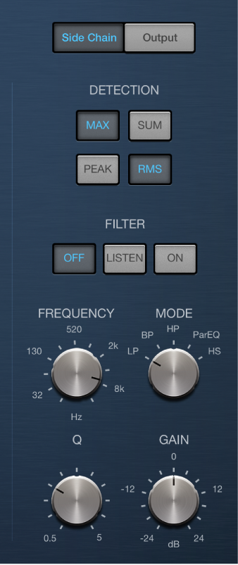 Figure. Paramètres Side Chain de Compressor.