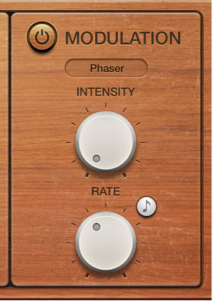 図。Vintage Clavの「Modulation」エフェクトのパラメータ。