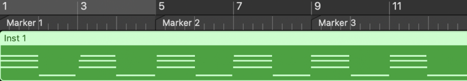 The global tracks hidden with the ruler showing markers.