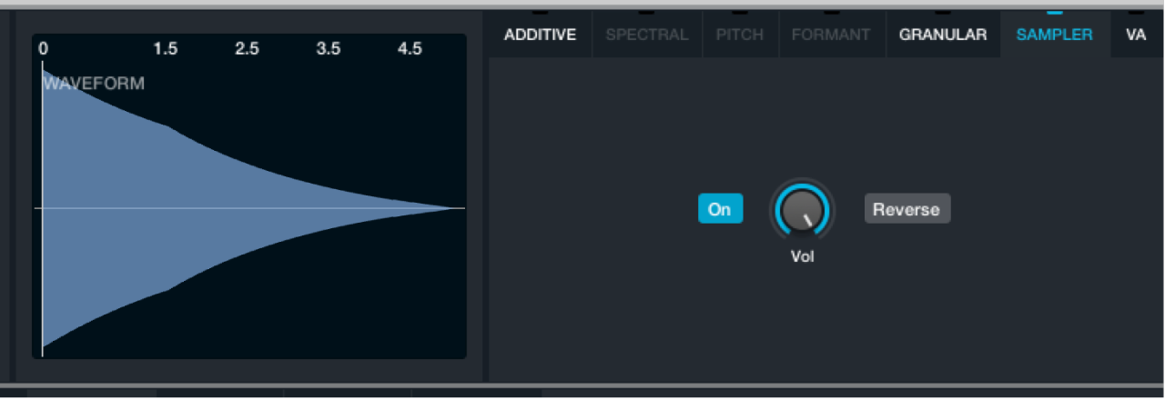 Figure. Sampler element parameters and waveform display.