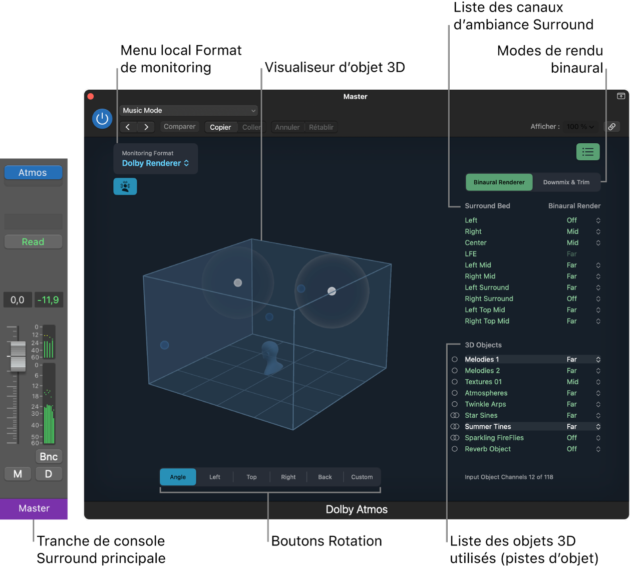 Figure. Fenêtre du module Dolby Atmos.