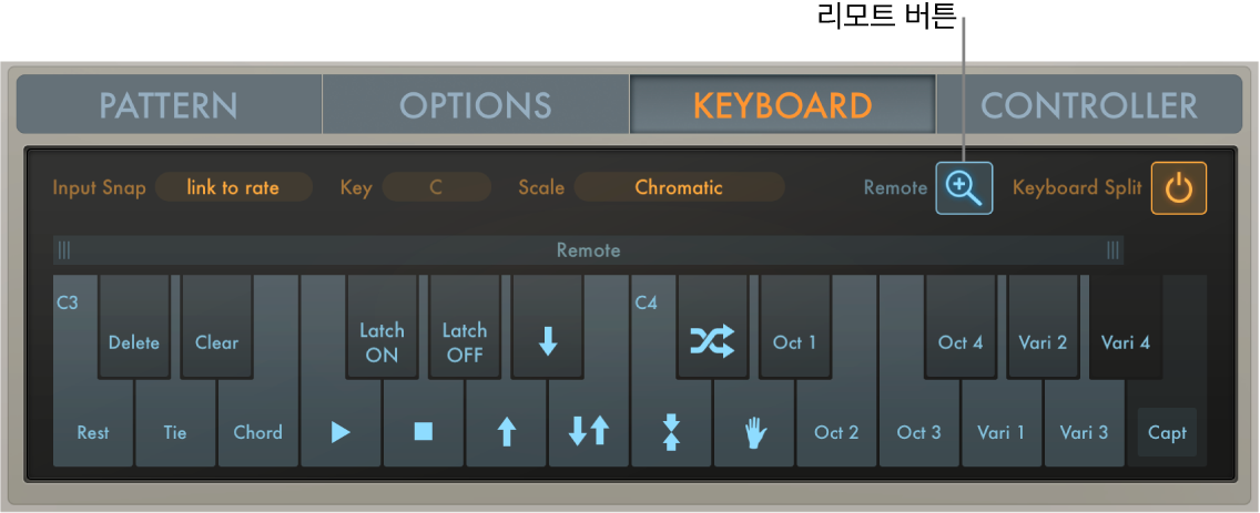 그림. Arpeggiator Remote 파라미터.