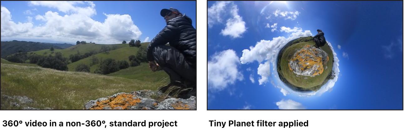 Canvas mit dem Effekt des Filters „Tiny Planet“