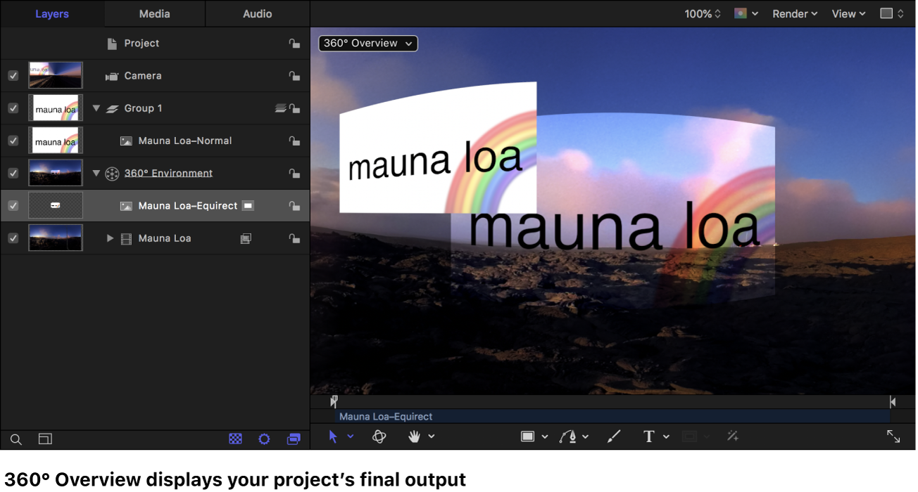 Canvas displaying 360° Overview