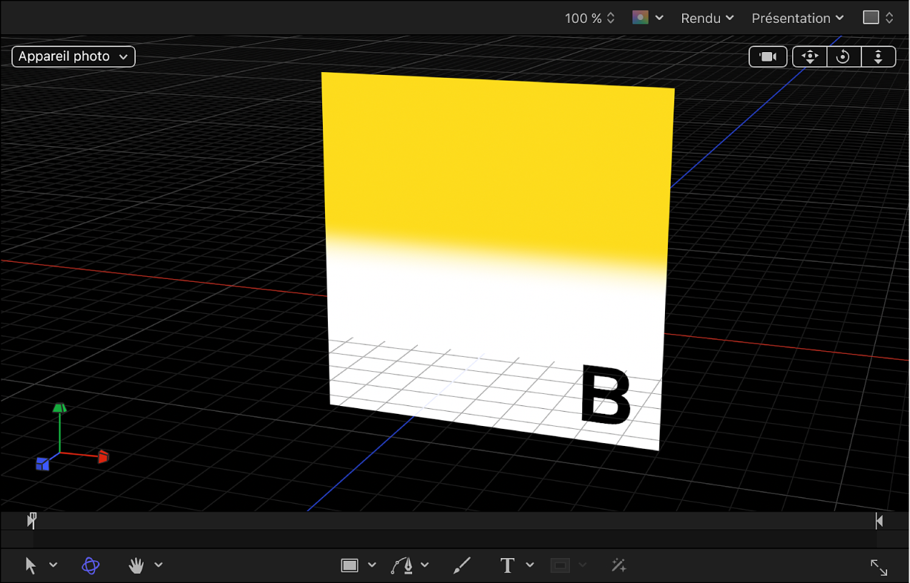 Canevas affichant la grille 3D