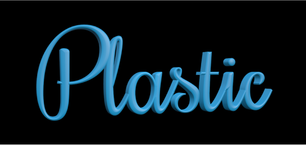 Substance de plastique mat appliquée à du texte 3D dans le canevas
