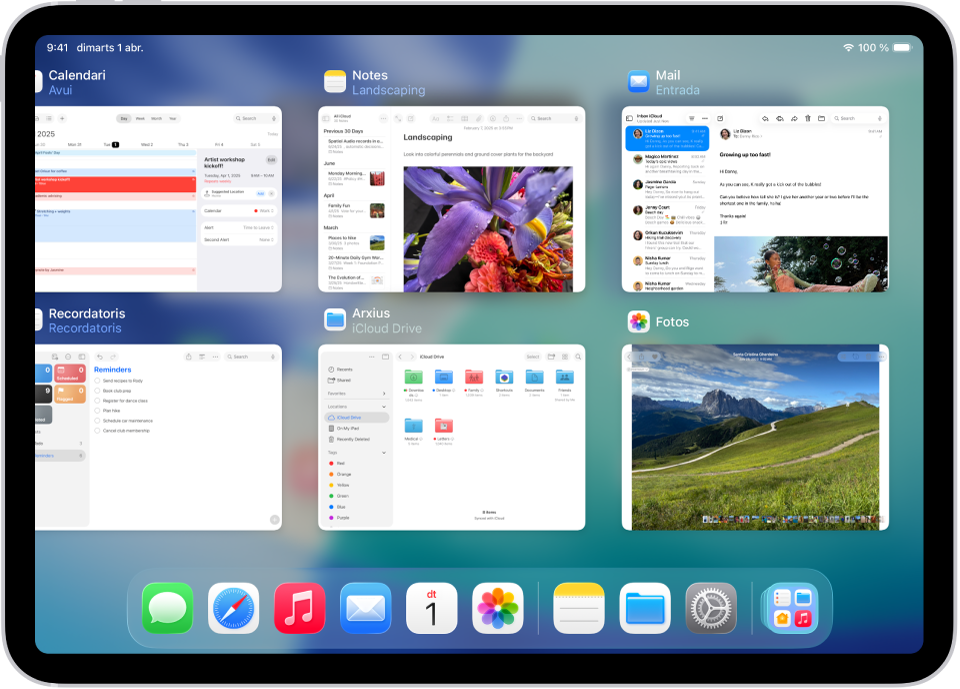 L’Exposé mostra diverses apps utilitzades fa poc.