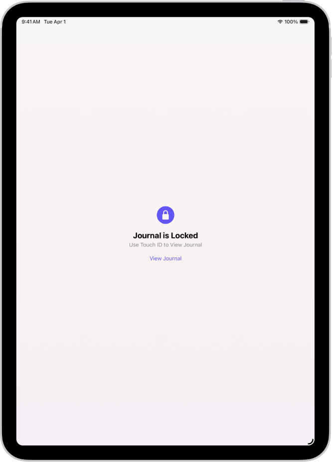 Pantalla de la app Diario que te solicita que uses Touch ID para desbloquear el diario.