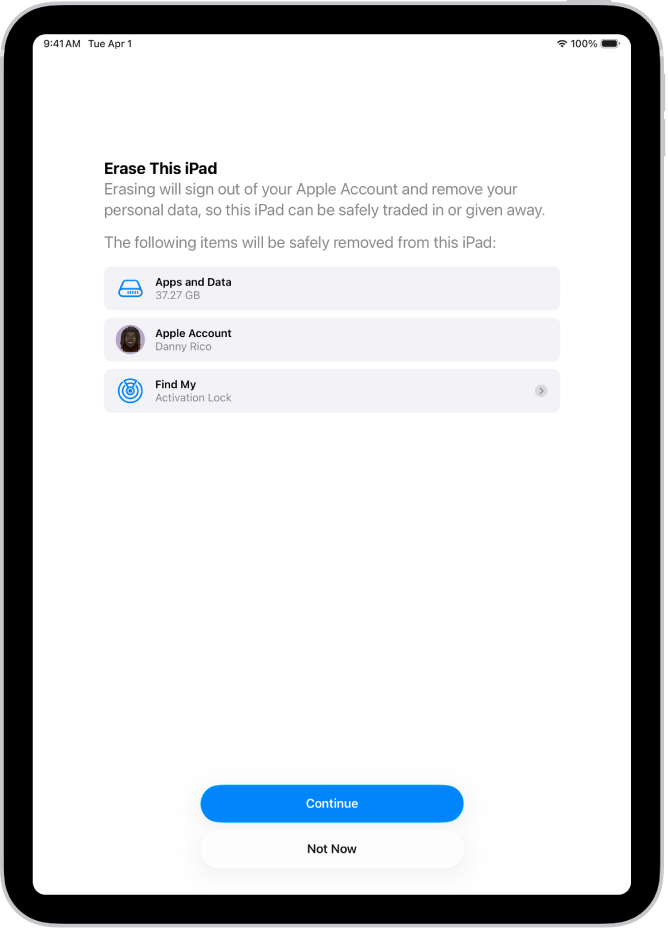 Kuva Erase This iPad.