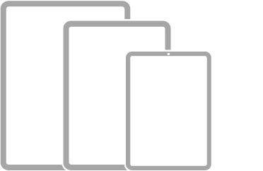 ഒരു ഹോം ബട്ടൺ ഇല്ലാതെയുള്ള മൂന്ന് iPad മോഡലുകളുടെ ചിത്രീകരണം.