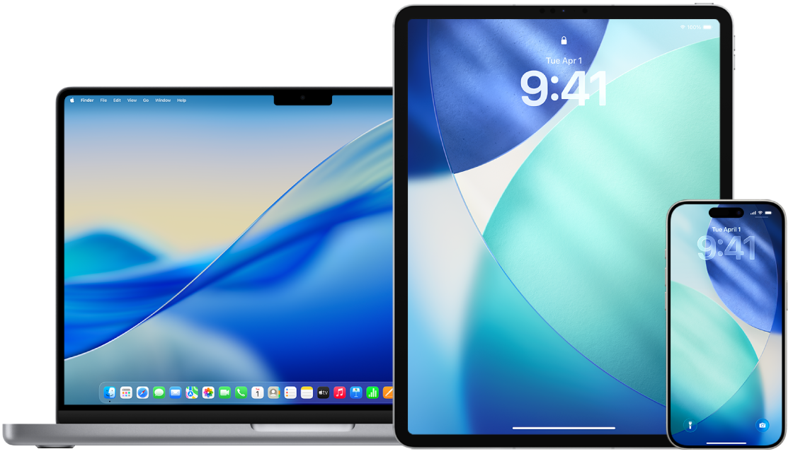 A MacBook Pro, iPad, and iPhone.