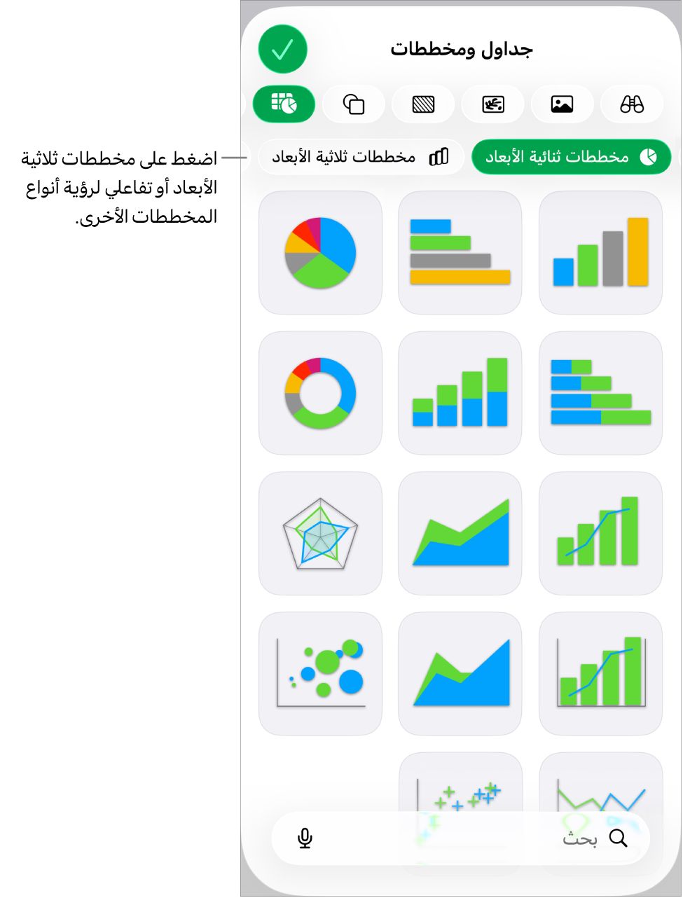 قائمة المخططات تعرض مخططات ثنائية الأبعاد