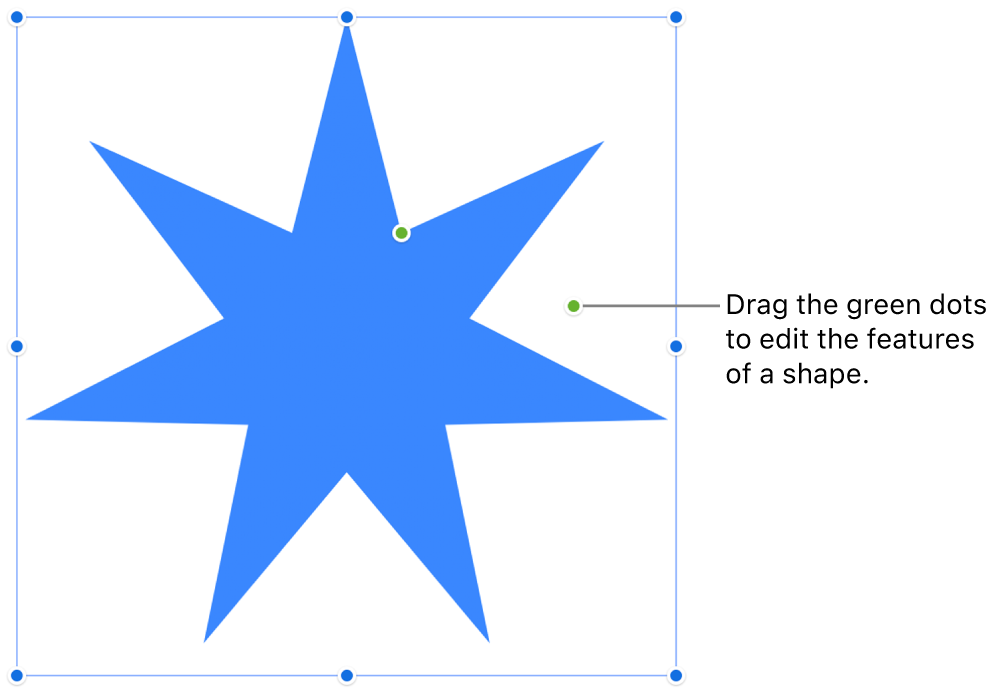 A shape with selection handles.