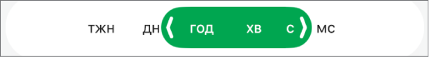 Елементи керування для форматування клітинок з часовими проміжками.