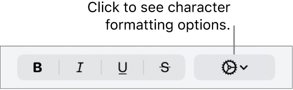 The Advanced Options button next to Bold, Italic, Underline, and strikethrough buttons.