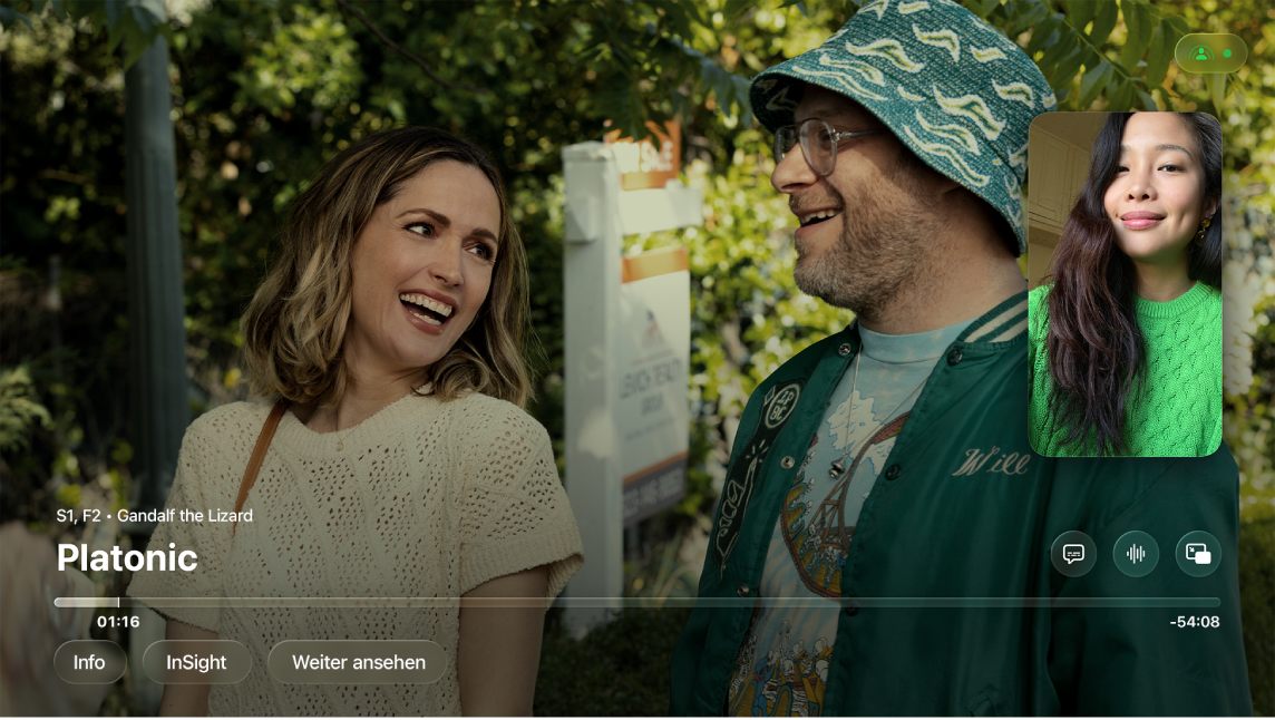SharePlay-Beispiel auf einem iPhone und Apple TV