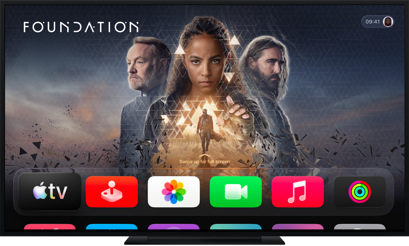 An Apple TV showing the Home Screen