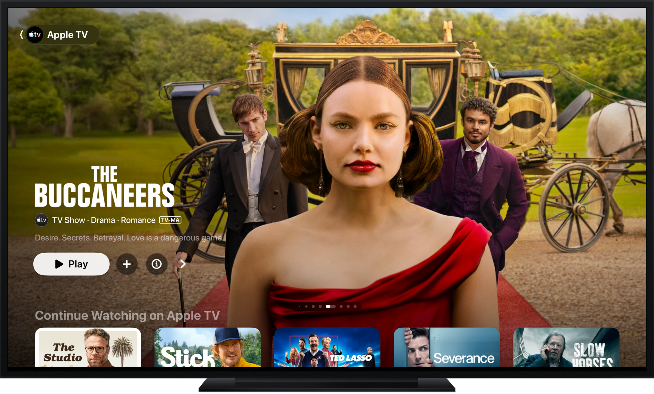 An Apple TV showing the Apple TV app