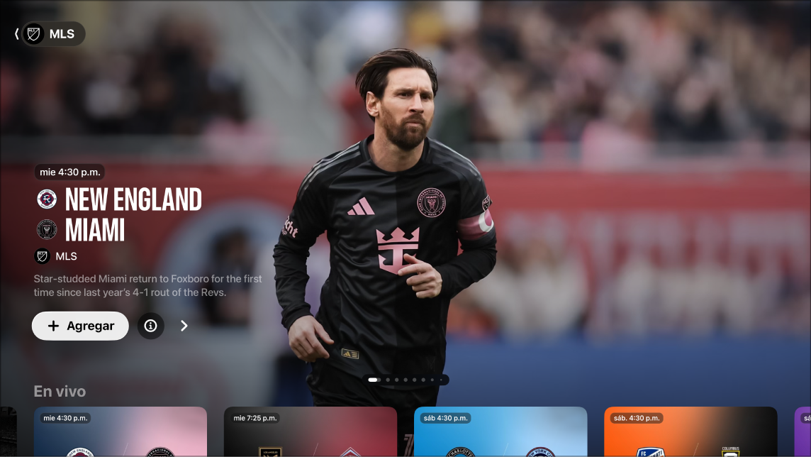 Pantalla mostrando MLS