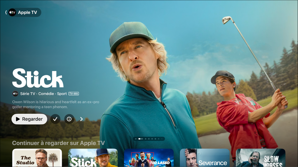 Écran montrant Apple TV