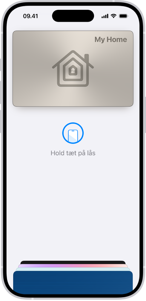 En nøgle til hjemmet i appen Wallet.