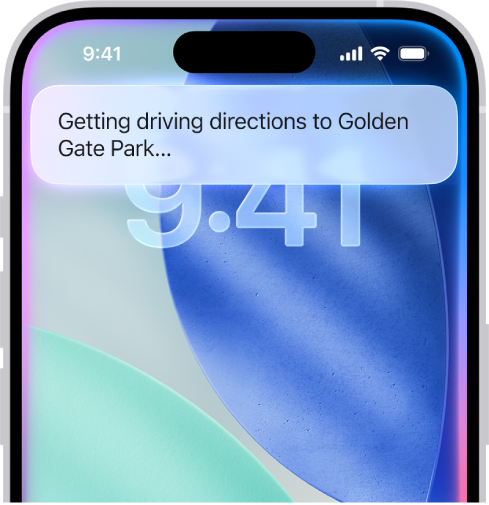 Ένα iPhone στο οποίο εμφανίζεται μια απάντηση από το Siri στο πάνω μέρος της οθόνης.