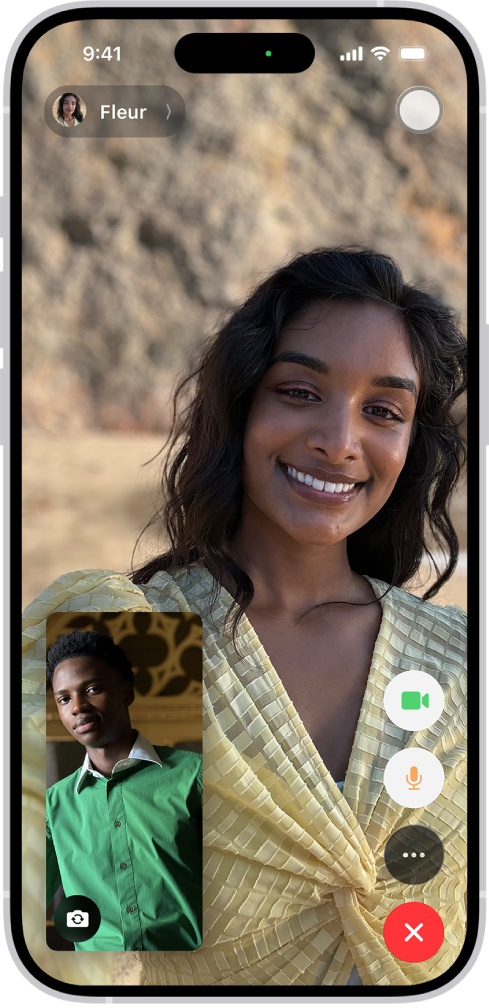 Panggilan FaceTime pada iPhone.