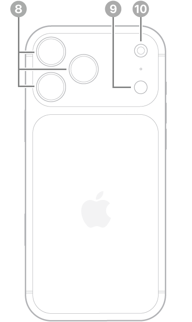 iPhone 17 Pro Max ର ପଛ ଭ୍ୟୂ। ପଛ କ୍ୟାମେରା ଓ ଫ୍ଲାଶ୍ ଶୀର୍ଷରେ ବାମପଟେ ଅଛି।