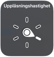 Rotorreglaget som pekar mot inställningen Uppläsningshastighet.