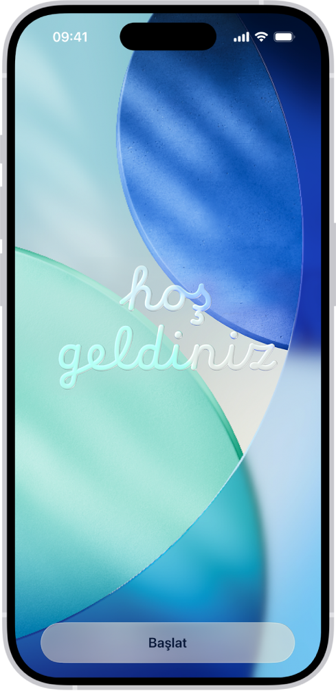 iPhone’unuzu ilk ayarladığınızda görünen Hoş Geldiniz ekranı.