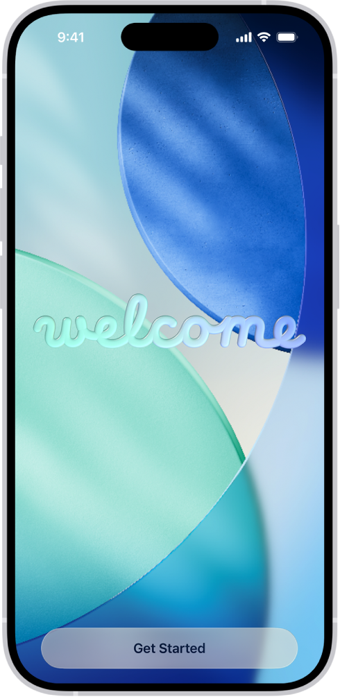 首次設定 iPhone 時顯示的「歡迎使用」畫面。