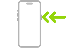 iPhone 的插图,图中两个箭头指示连按两下右上方的侧边按钮。
